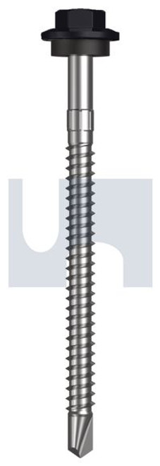 Metal Self Drilling Screw Hex Head + Washer #12-14 X75 Night Sky (Ebony) -Cl4