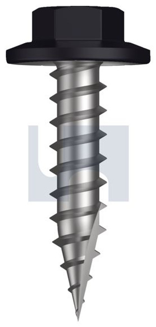 Type 17 Flanged Hex Head #12-11 X25 Night Sky (Ebony) -Cl4