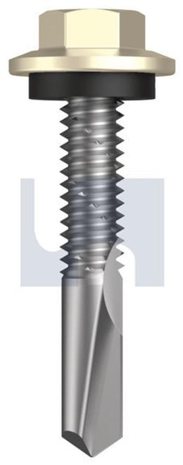 S500 Tiger Self Drilling Screw Hex Head + Washer #12-24 X32 Paperbark - Cl4