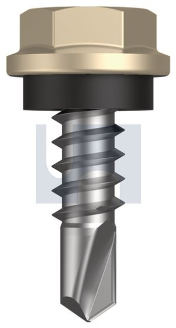Metal Self Drilling Screw Hex Head + Washer #10-16 X16 Paperbark - Cl4