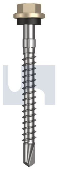 Metal Self Drilling Screw Hex Head + Washer #14-10 X65 Paperbark - Cl4