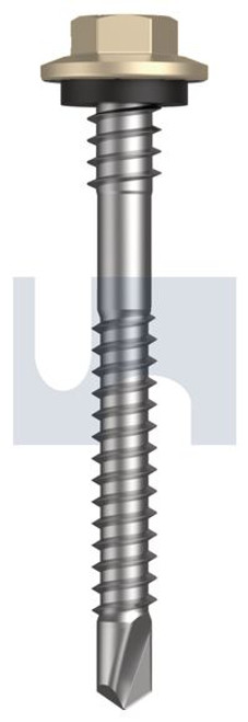 Metal Self Drilling Screw Hex + Washer + Xgrip #12-14 X53 Paperbark - Cl4
