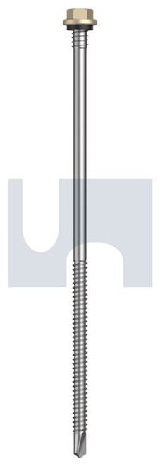 Metal Self Drilling Screw Hex + Washer + Xgrip #14-14 X175 Paperbark - Cl4