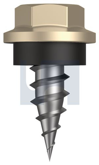 Needle Pt Self Drilling Screw Hex + Wash #8-15 X12 Paperbark - Cl4