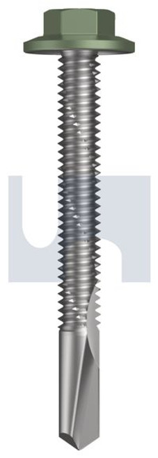 S500 Tiger Self Drilling Screw Flanged Hex Head #12-24 X50 Pale Eucalypt (Mist Green)-Cl4
