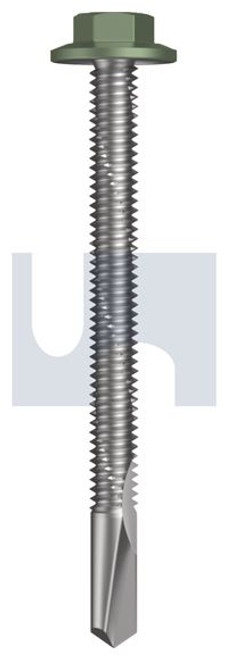 S500 Tiger Self Drilling Screw Flanged Hex Head #12-24 X65 Pale Eucalypt (Mist Green)-Cl4