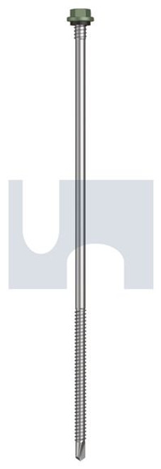 Metal Self Drilling Screw Hex + Washer + Xgrip #14-14 X230 Pale Eucalypt (Mist Green)-Cl4