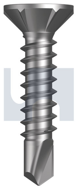 Metal Self Drilling Screw Countersunk Rib #8-18 X20 Pale Eucalypt (Mist Green)-Zyp
