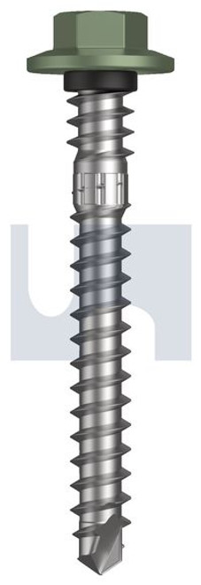 Vmax Self Drilling Screw Hex + Washer + Xgrip M6.2-11 X50 Pale Eucalypt (Mist Green)-Cl4