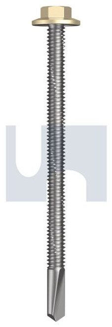 S500 Tiger Self Drilling Screw Flanged Hex Head #12-24 X85 Primrose - Cl4