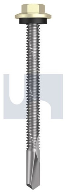 S500 Tiger Self Drilling Screw Hex Head + Washer #12-24 X65 Primrose - Cl4