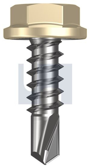 Metal Self Drilling Screw Flanged Hex Head #10-16 X16 Primrose - Cl4
