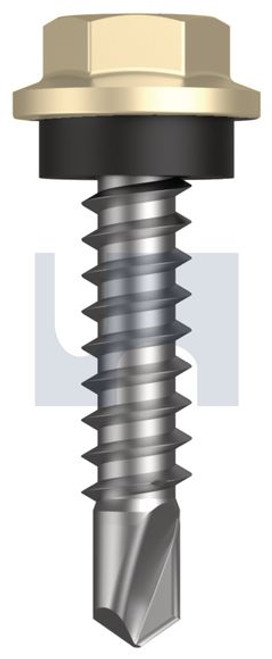 Metal Self Drilling Screw Hex Head + Washer #8-18 X20 Primrose - Cl4