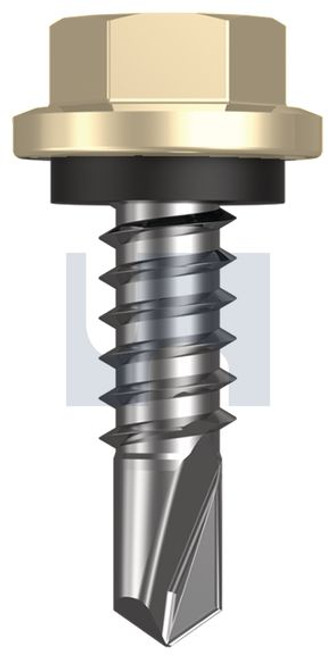 Metal Self Drilling Screw Hex Head + Washer #14-14 X22 Primrose - Cl4
