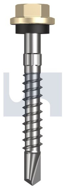 Metal Self Drilling Screw Hex Head + Washer #14-10 X50 Primrose - Cl4
