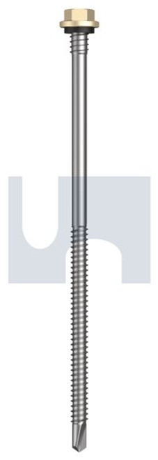 Metal Self Drilling Screw Hex + Washer + Xgrip #14-14 X150 Primrose - Cl4