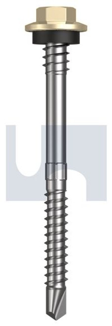 Metal Self Drilling Screw Hex + Washer + Xgrip #12-14 X68 Primrose - Cl4