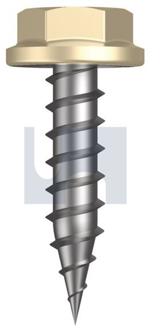 Needle Pt Self Drilling Screw Flanged Hex #10-12 X20 Primrose - Cl4
