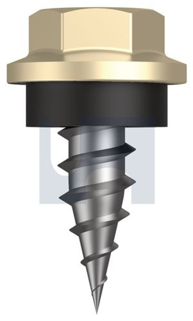 Needle Pt Self Drilling Screw Hex + Wash #8-15 X12 Primrose - Cl4