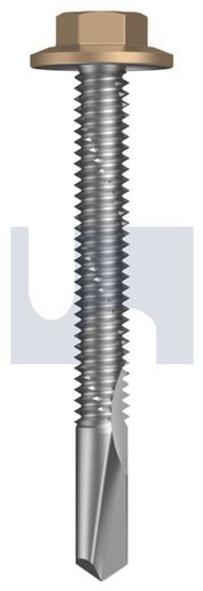 S500 Tiger Self Drilling Screw Flanged Hex Head #12-24 X50 Pale Terracotta - Cl4