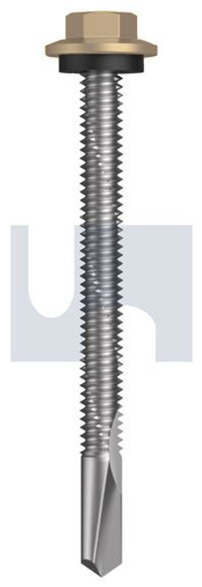 S500 Tiger Self Drilling Screw Hex Head + Washer #12-24 X65 Pale Terracotta - Cl4