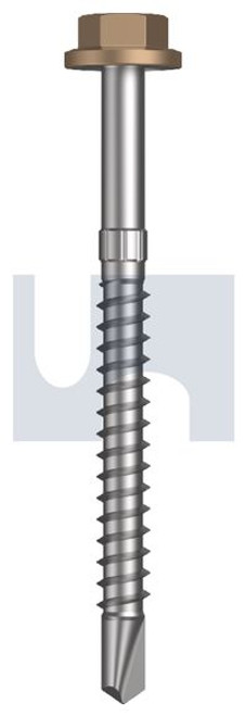 Metal Self Drilling Screw Flg Hex Head #14-10 X75 Pale Terracotta - Cl4