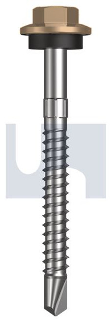 Metal Self Drilling Screw Hex Head + Washer #12-14 X55 Pale Terracotta - Cl4