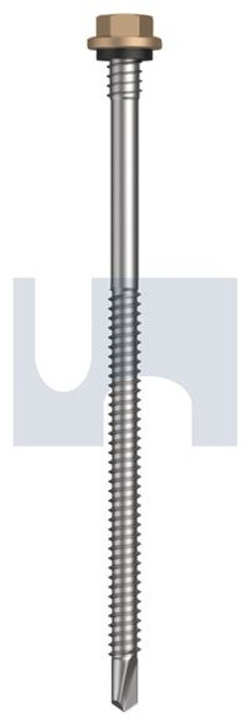 Metal Self Drilling Screw Hex + Washer + Xgrip #14-14 X125 Pale Terracotta - Cl4