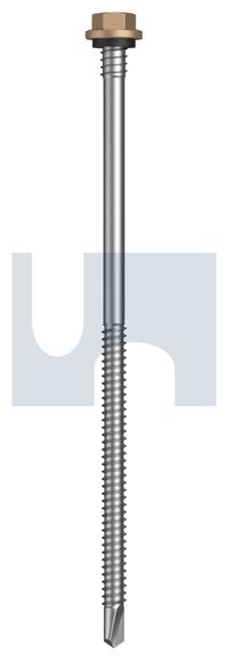 Metal Self Drilling Screw Hex + Washer + Xgrip #14-14 X150 Pale Terracotta - Cl4