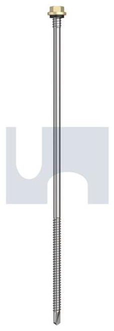 Metal Self Drilling Screw Hex + Washer + Xgrip #14-14 X230 Sandbank (Straw) -Cl4