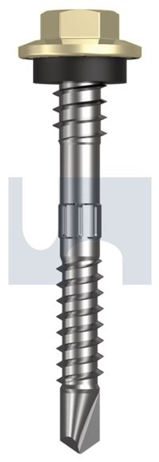 Metal Self Drilling Screw Hex + Washer + Xgrip #12-14 X48 Sandbank (Straw) -Cl4