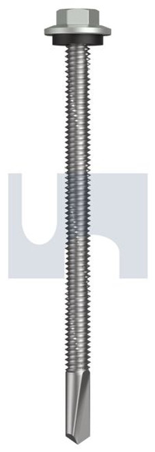 S500 Tiger Self Drilling Screw Hex Head + Washer #12-24 X85 Shale Grey (Gull Grey) -Cl4