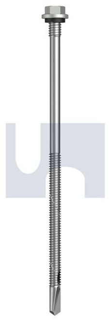 S500 Tiger Self Drilling Screw Hex + Washer + Xgrip #14-20 X150 Shale Grey (Gull Grey) -Cl4