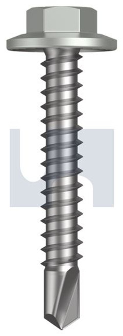 Metal Self Drilling Screw Flanged Hex Head #12-14 X35 Shale Grey (Gull Grey) -Cl3