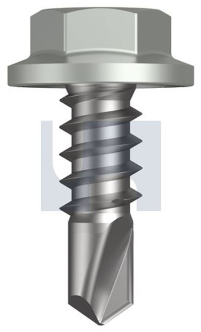 Metal Self Drilling Screw Flanged Hex Head #8-18 X12 Shale Grey (Gull Grey) -Cl4