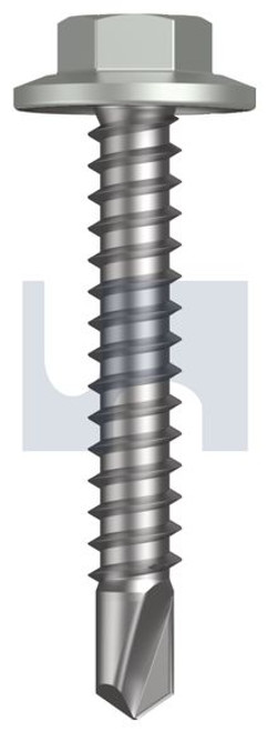 Metal Self Drilling Screw Flanged Hex Head #12-14 X35 Shale Grey (Gull Grey) -Cl4