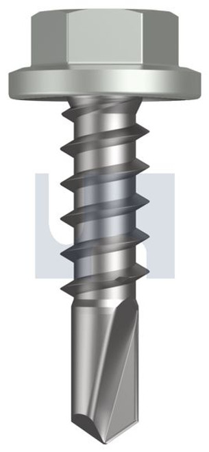Metal Self Drilling Screw Flanged Hex Head #14-10 X25 Shale Grey (Gull Grey) -Cl4