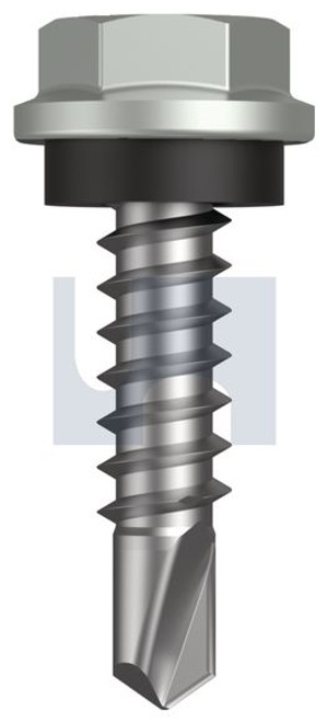 Metal Self Drilling Screw Hex Head + Washer #10-16 X22 Shale Grey (Gull Grey) -Cl4