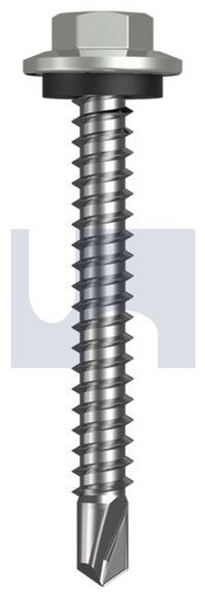 Metal Self Drilling Screw Hex Head + Washer #12-14 X45 Shale Grey (Gull Grey) -Cl4