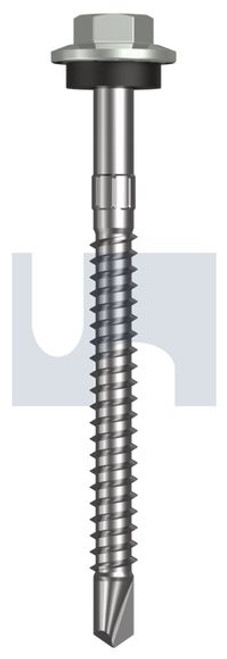 Metal Self Drilling Screw Hex Head + Washer #12-14 X65 Shale Grey (Gull Grey) -Cl4
