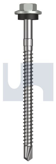 Metal Self Drilling Screw Hex Head + Washer #12-14 X75 Shale Grey (Gull Grey) -Cl4