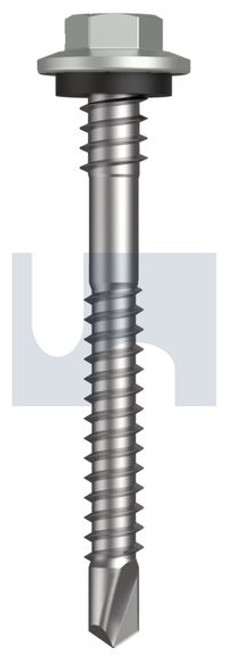 Metal Self Drilling Screw Hex + Washer + Xgrip #12-14 X53 Shale Grey (Gull Grey) -Cl4