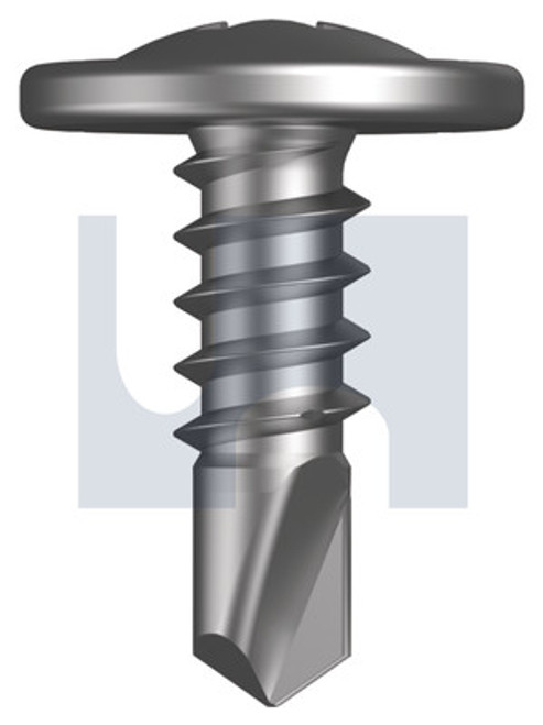 Metal Self Drilling Screw Button Wafer #8-18 X12 Shale Grey (Gull Grey) -Zyp