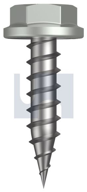 Needle Pt Self Drilling Screw Flanged Hex #10-12 X20 Shale Grey (Gull Grey) -Cl4