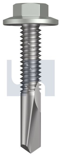 S500 Tiger Self Drilling Screw Flanged Hex Head #12-24 X32 Surfmist (Titania) -Cl4