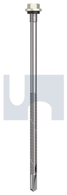 S500 Tiger Self Drilling Screw Hex + Washer + Xgrip #14-20 X150 Surfmist (Titania) -Cl4