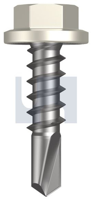 Metal Self Drilling Screw Flanged Hex Head #14-10 X25 Surfmist (Titania) -Cl4