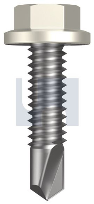 Metal Self Drilling Screw Flanged Hex Head #14-20 X25 Surfmist (Titania) -Cl4