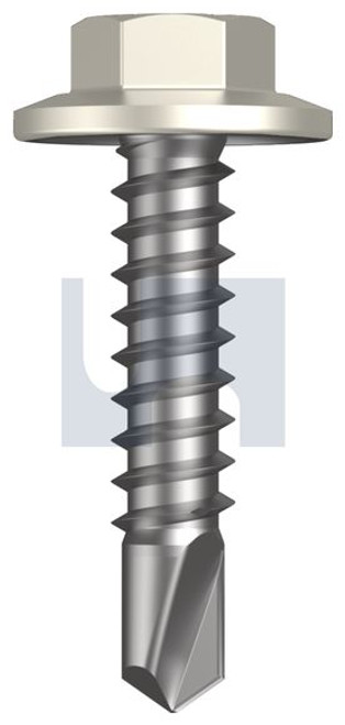 Metal Self Drilling Screw 5/16A Flanged Hex #14-14 X22 Surfmist (Titania) -Cl4