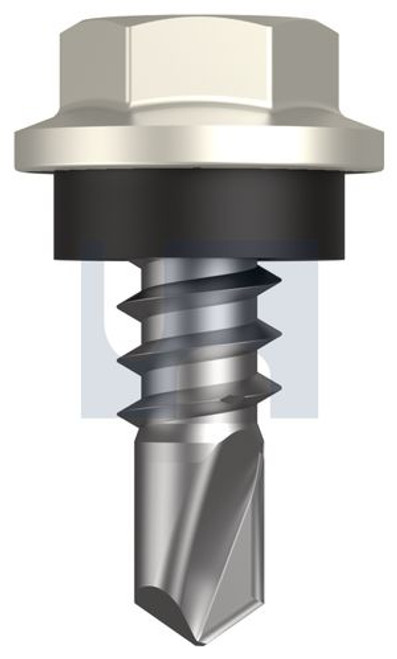 Metal Self Drilling Screw Hex Head + Washer #8-18 X12 Surfmist (Titania) -Cl4